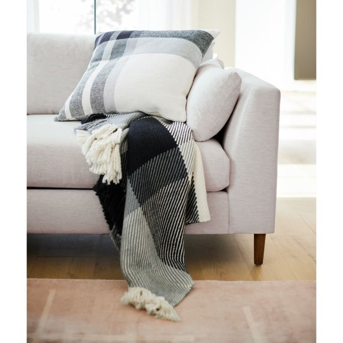 Plaid 23" Grey Plaid Pillow Cover