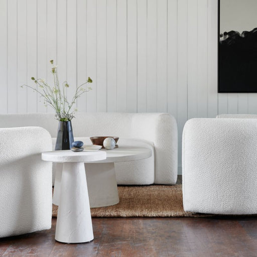 Hugger Curved Boucle Sofa by Leanne Ford