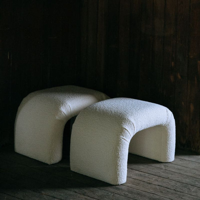 Martini Small Upholstered Ottoman by Leanne Ford