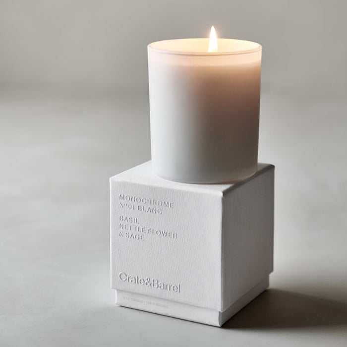 Monochrome No. 01 Blanc Scented Candle - Basil, Nettle Flower and Sage