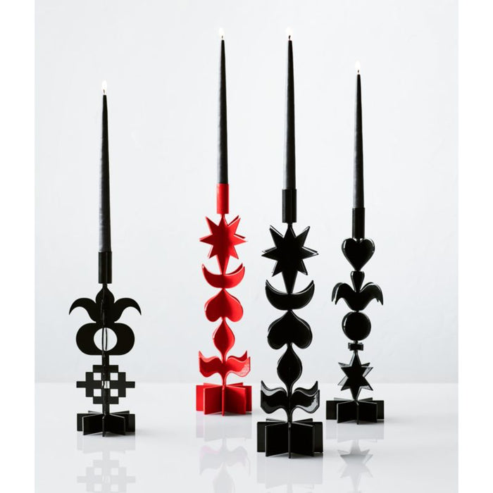 Picado Large Black Metal Taper Candle Holder 18" by Lucia Eames