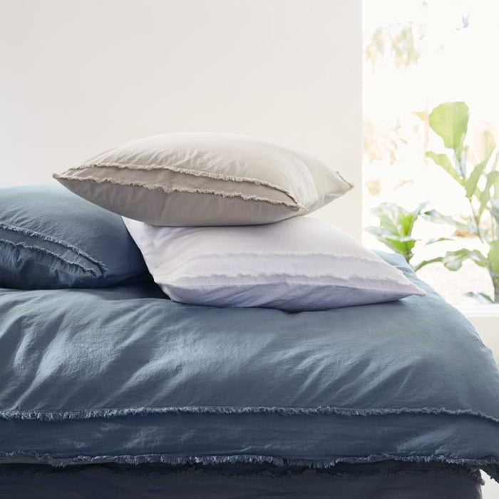 Organic Cotton Grey Eyelash Fringe Standard Pillow Sham