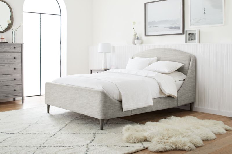 Lafayette Mist Grey Upholstered King Bed