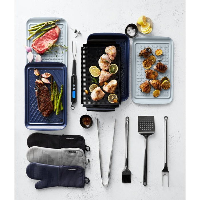 Extra-Large Prep and Serve Stacking Grill Prep Trays, Set of 2