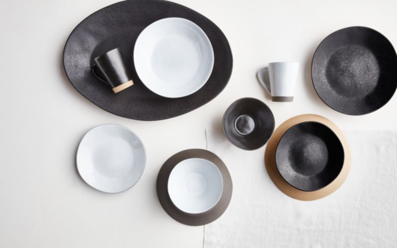 Marin Black Recycled Ceramic Serving Platter