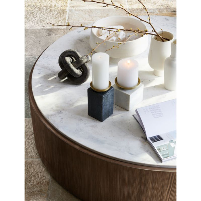 White Wood Knot Sculpture 8"