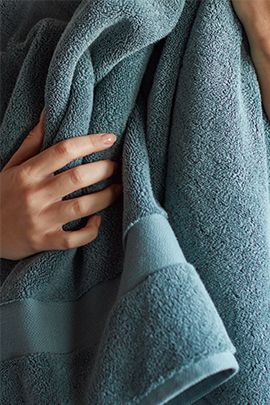 Organic Turkish Cotton Ocean Blue Bath Sheet