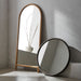 Natia Ebonized Oak Round Wall Mirror