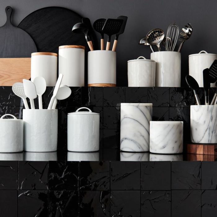 Crate & Barrel White Silicone Spatula