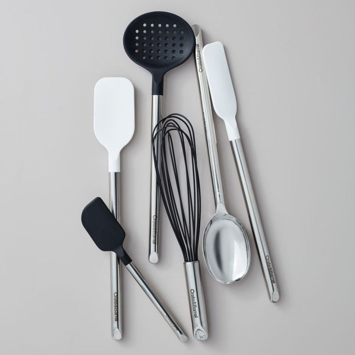 Crate & Barrel Black Silicone and Stainless Steel Deep Spoon