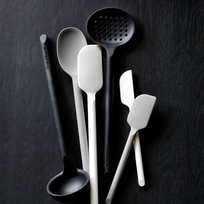 Crate & Barrel Grey Silicone Slotted Turner