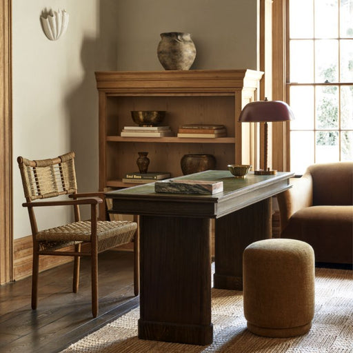 Forge Barley Brown Oak Wood Dining Arm Chair by Jake Arnold