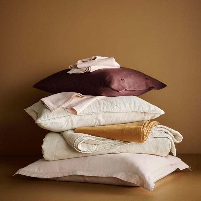 Natural Hemp Fiber Elegant Pink Full Bed Sheet Set