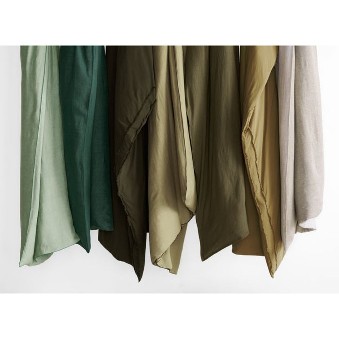 Organic Cotton Ficus Green Eyelash Fringe Full/Queen Size Duvet Cover
