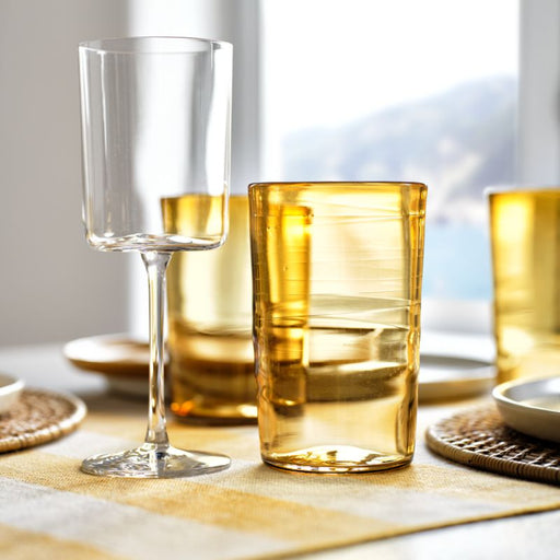 Malta Amber Handblown Glass Tumbler