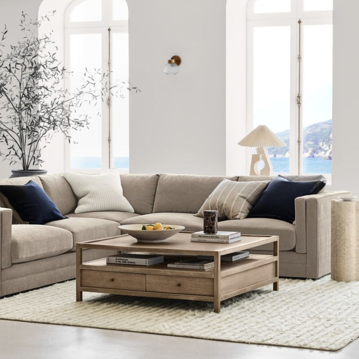 Fleur Tall Faux Travertine Resin Drink Table