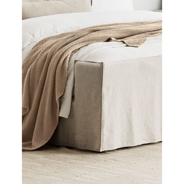 Organic Cotton 80"x80" Sand Beige Chunky Knit Bed Throw Blanket