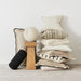 Amalfi Cotton Linen Scallop Edge 23"x23" Arctic Ivory Throw Pillow Cover