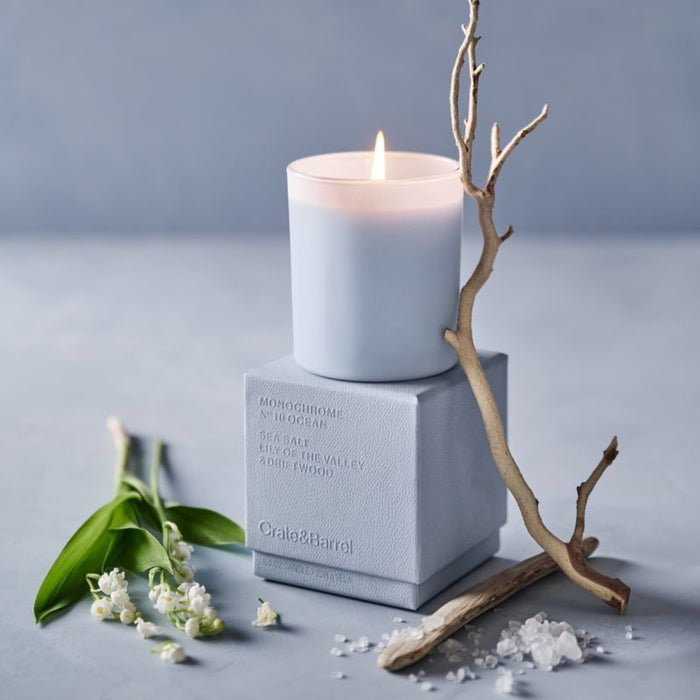 Monochrome No. 10 Ocean 3-Wick Candle - Sea Salt, Lily of the Valley and Driftwood