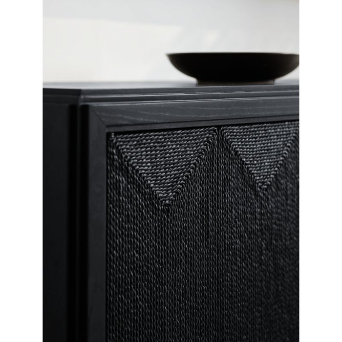 Roseau Charcoal Black Wood Sideboard Cabinet