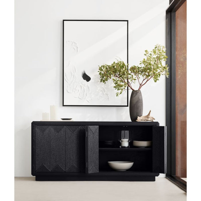 Roseau Charcoal Black Wood Sideboard Cabinet