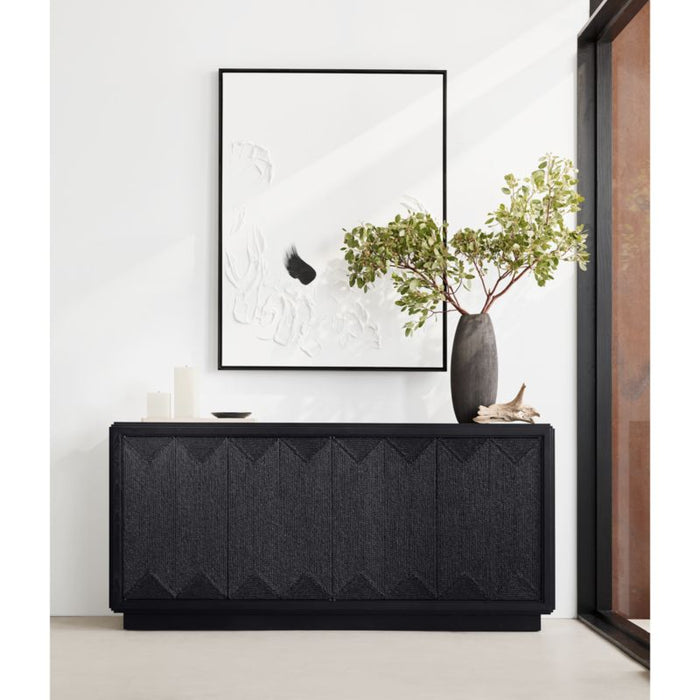 Roseau Charcoal Black Wood Sideboard Cabinet