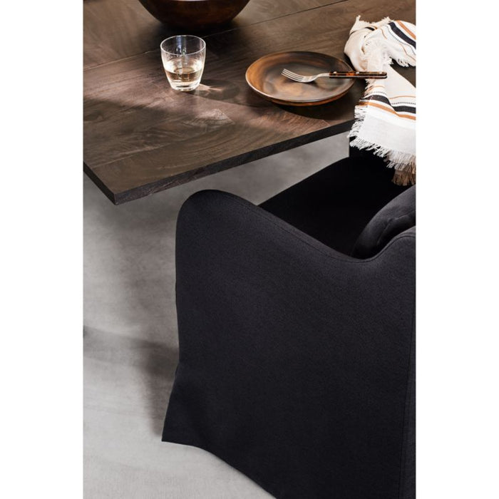 Basque 82"-118" Charcoal Grey Wood Extendable Rectangular Dining Table