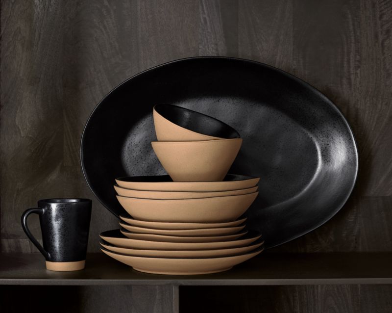 Marin Black Recycled Ceramic Dinner Plate