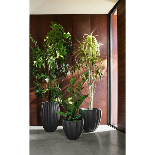 Warren Small Black Ficonstone Outdoor Planter 15.7"