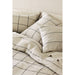 Natural Hemp Arcadia Tan and Midnight Navy Reversible Grid Full/Queen Duvet Cover