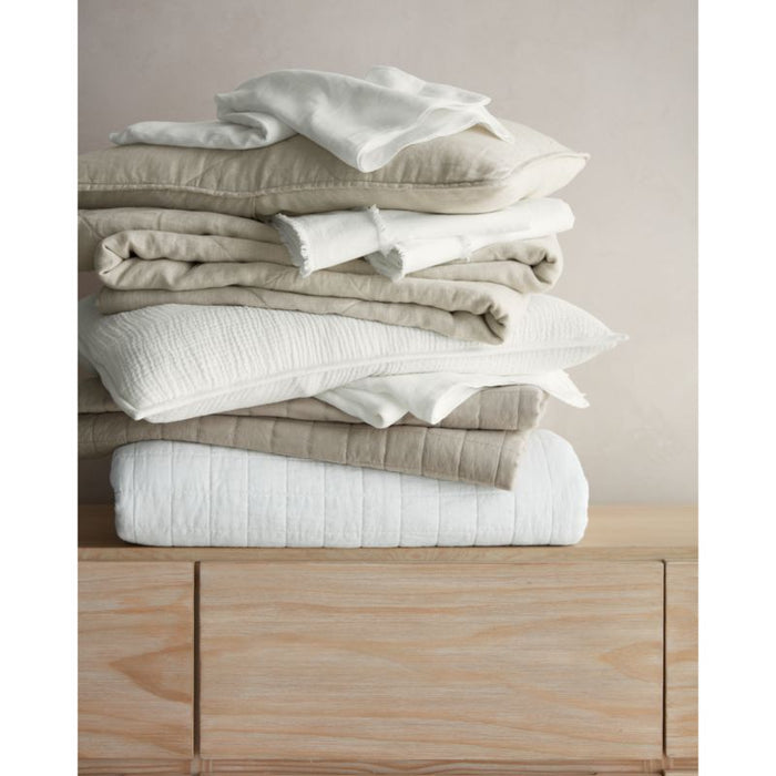 Favorite Washed Organic Cotton White Eyelash Standard Bed Pillow Sham