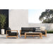 Anguilla 90" Teak Outdoor Sofa with Black Cushions