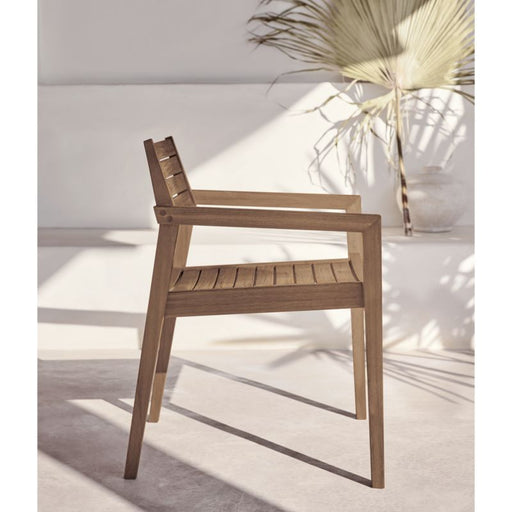Abaco Wood Stackable Outdoor Dining Chair with Arms