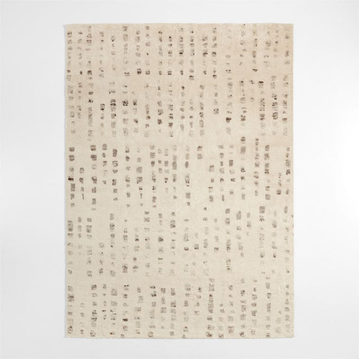 Calais Textured Wool-Blend Hand-Knotted Wheat Brown Area Rug 6'x9'