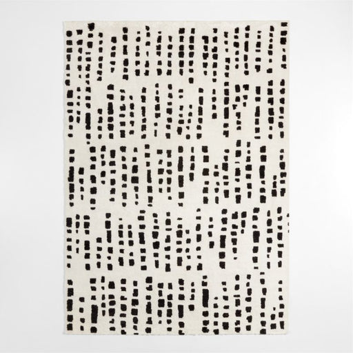 Calais Textured Wool-Blend Hand-Knotted White Area Rug 6'x9'