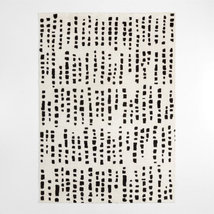 Calais Textured Wool-Blend Hand-Knotted White Area Rug 6'x9'