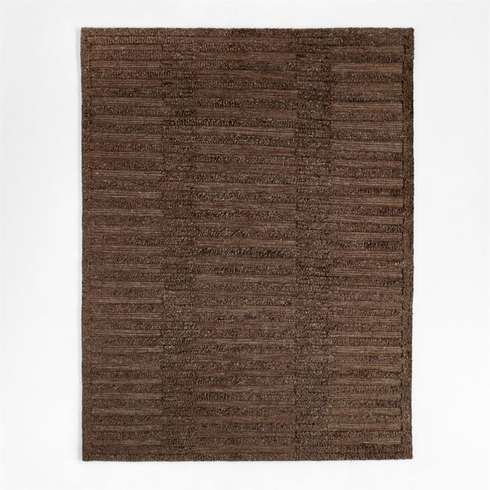 Cannet Wool Shag Espresso Brown Area Rug 6'x9'