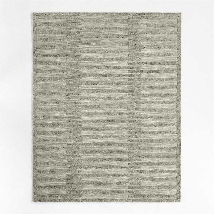 Cannet Wool Shag Grey Area Rug 6'x9'