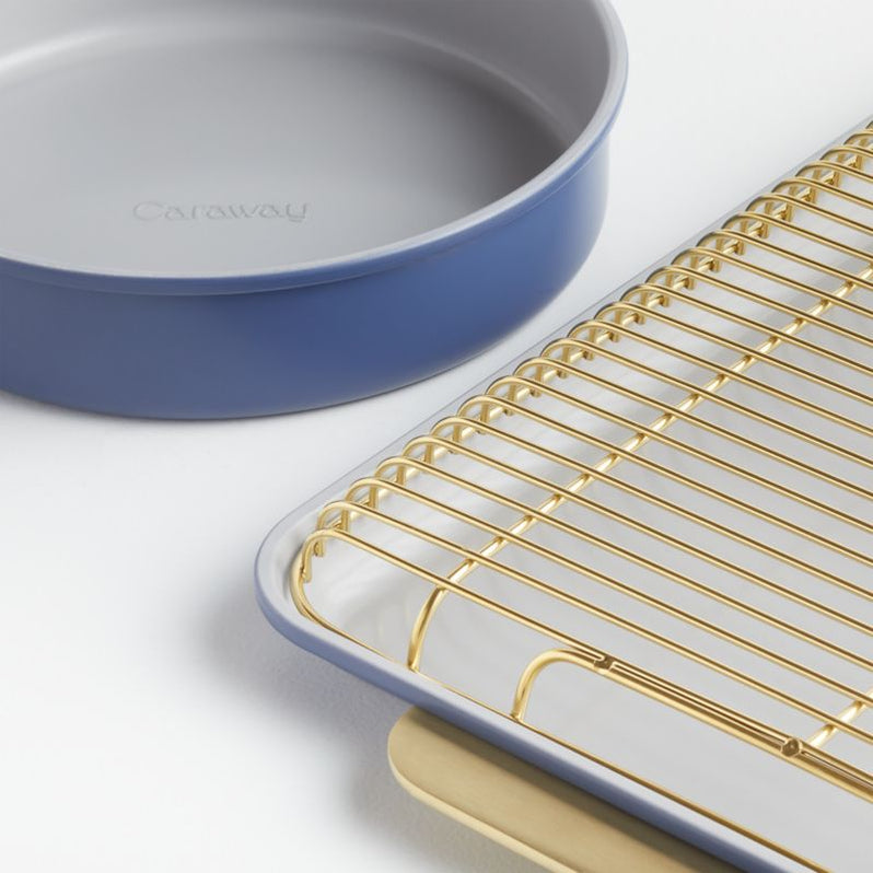 Caraway Complete 11Piece Sapphire Blue Ceramic Bakeware Set Crate