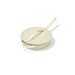 Caraway Cream Non-Stick Ceramic Saute Pan with Gold Hardware