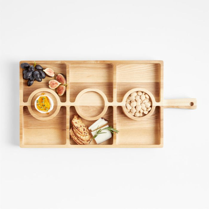 Carson Small Sectioned Ash Wood Serving Board