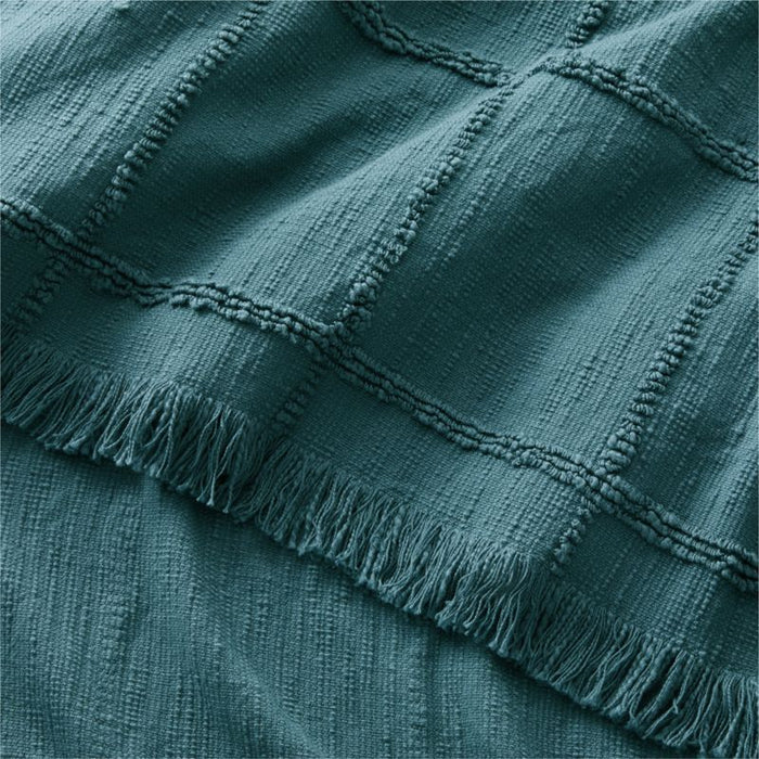 Chalet Textured Teal Cotton King Coverlet