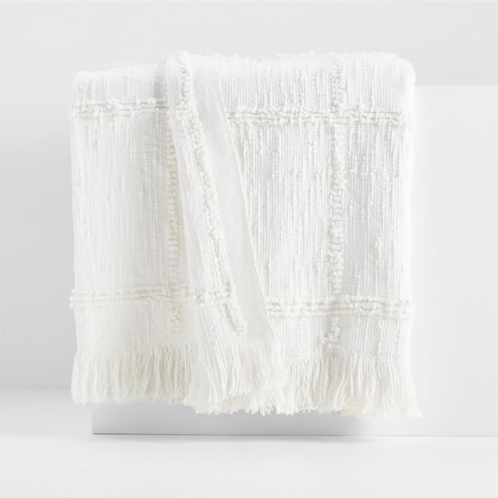 Chalet Textured White Cotton King Coverlet
