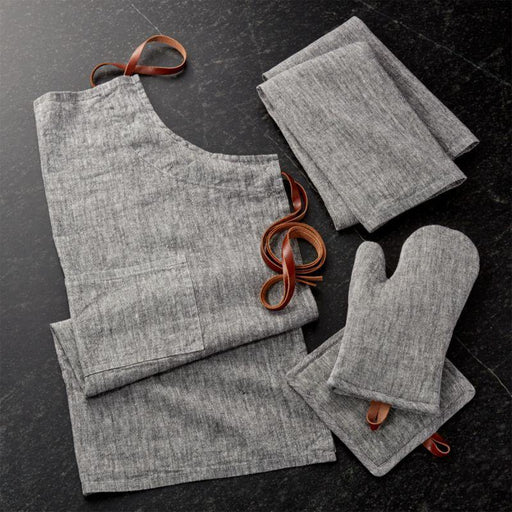 Chambray Grey Dish Towels, Set of 2