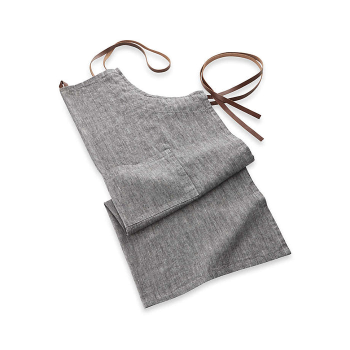 Chambray Grey Cooking Apron with Pocket