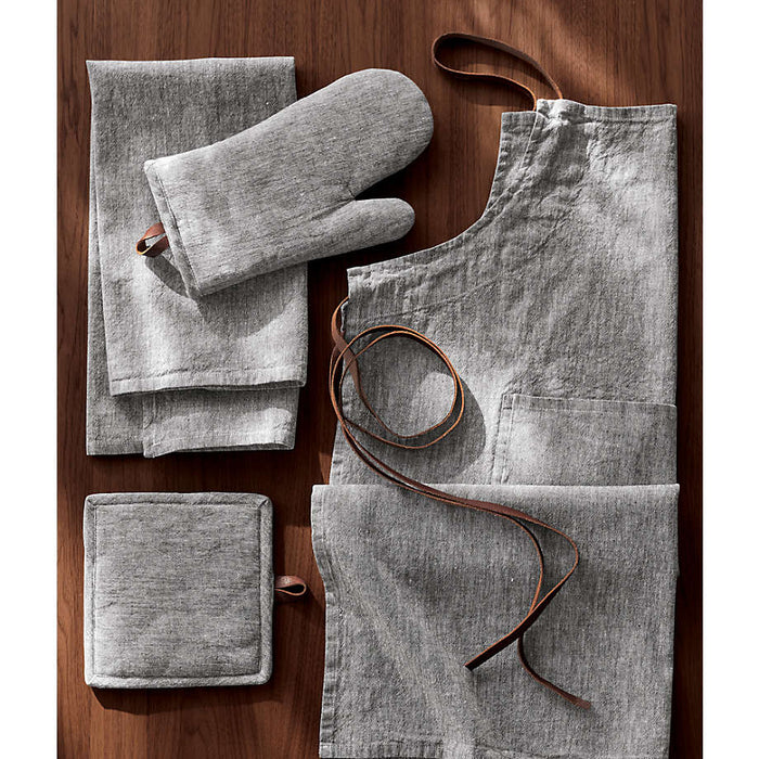 Chambray Grey Cooking Apron with Pocket