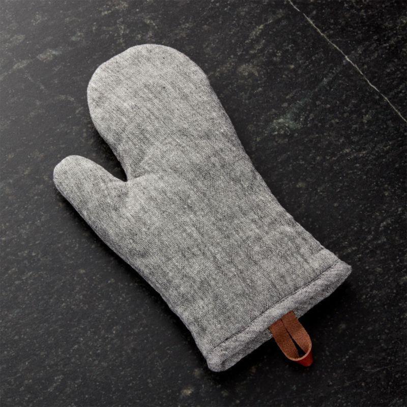 Shop The Chambray Grey Oven Mitt Online Crate & Barrel Philippines