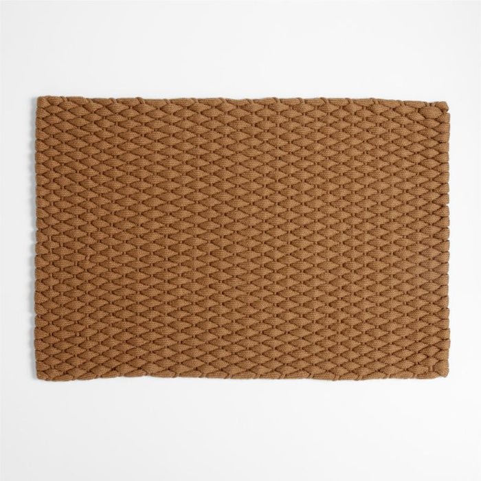 Chunky Woven Brulee Brown Indoor/Outdoor Doormat 24"x36"