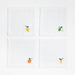 Citrus Embroidered European Flax ¬Æ-Certified Linen Cocktail Napkins, Set of 4