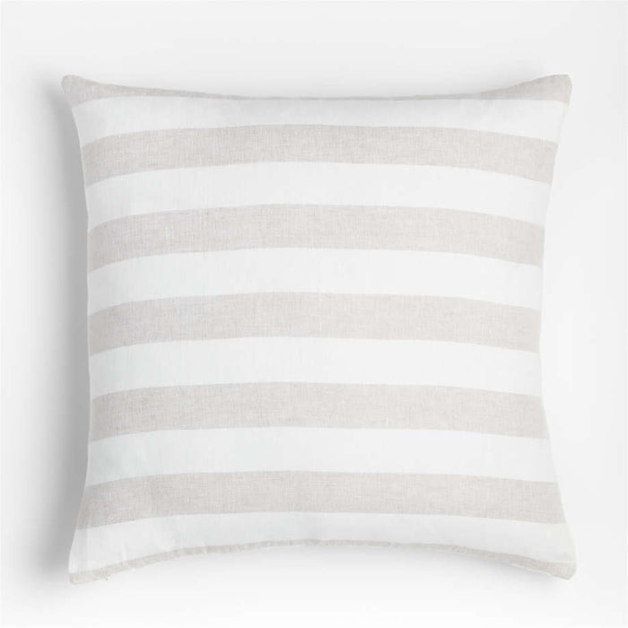 Cordial 23"x23" Stripe Linen Throw Pillow Cover by Leanne Ford